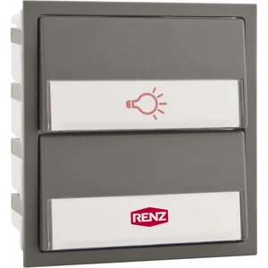 Tastenmodul für Renz-Frontplatte, m. 1 Licht- u. 1 Klingeltaster,Kunststoff grau