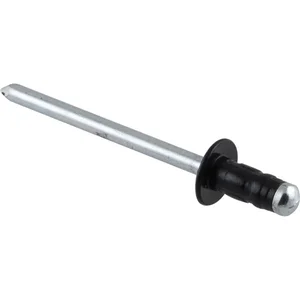 ISO15977 Blindniete Flachrundkopf 3.2x 6 Aluminium mit Stahldorn RAL9005 schwarz