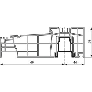 GU Thermostep 204 Grundkörper Bodenschwelle L=3000 mm silber