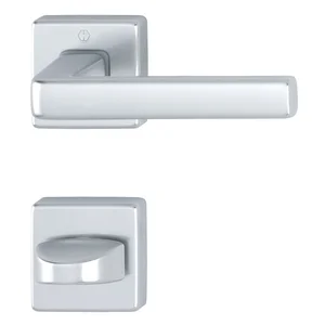 HOPPE Drückergarnitur DUBLIN Rosette eckig WC, Aluminium silber eloxiert