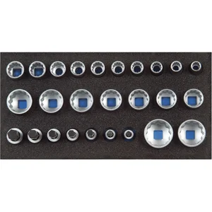 GEDORE Satz Steckschlüssel-Einsätze 1/2" 1500 CT1-D19 in 1/3 CT-Modul 26-teilig