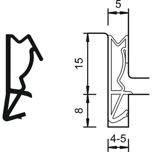 Haustürdichtung S 6515a, Kunststoff grau