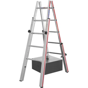 HYMER Alu-Treppen-Stehleiter Type 4123 Sprossen=2 x 5 Länge=1,45 m