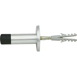GRUNDMANN Wandtürpuffer - ø 20 mm, L= 90 mm, mit Gummikappe, silber eloxiert