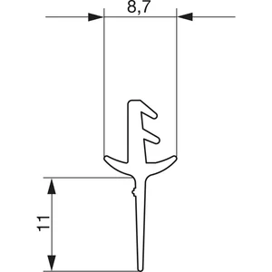 GU HS Dichtungsprofil P1483 senkrecht für HS-Spaltlüftung, schwarz