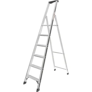 ALU-PRO Stufenstehleiter mit Plattform Type 70026 6 Stufen Länge 2,14 m