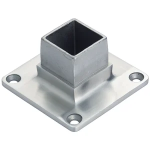 CROSO Flansch für Vierkantrohr 40 x 40 mm, Edelstahl V4A, aufgesetzt