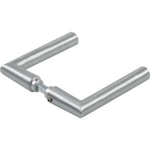DORMA-Glas Drückerpaar 10.328, L-Form, 8 mm, silber eloxiert