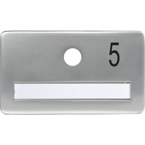 SOLIDO Namensschild ohne Spion, Bohrung ø 14, Alu silber eloxiert, Gravur Nr. 5