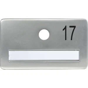 SOLIDO Namensschild ohne Spion, Bohrung ø 14, Alu silber eloxiert, Gravur Nr. 17