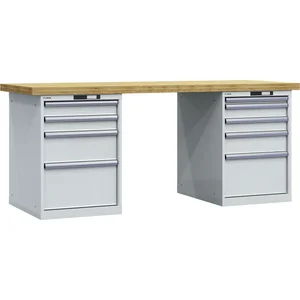 LISTA Werkbank 27x36E Multiplex 2000x750x840mm KEY Lock RAL7035 9 Laden 75kg