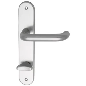 Drückergarnitur WG 1700L - auf Schild WC 90, 38 - 43, silber eloxiert