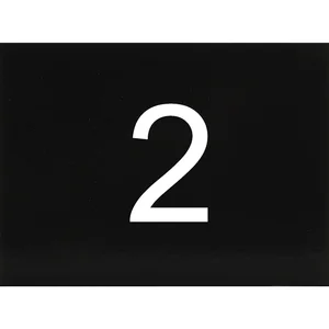 Nummernschild selbstklebend, 40 x 30 mm, Type 2, Kunststoff schwarz glänzend