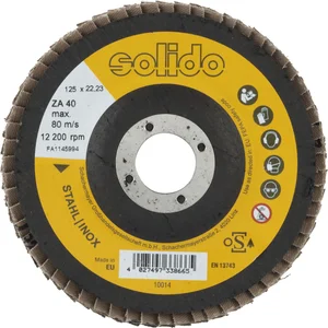 SOLIDO Schleiflamellenteller Zirkonkorund ø 125 mm Korn 80