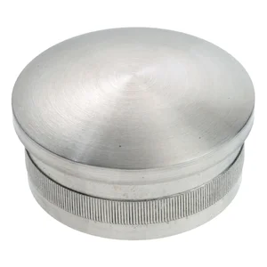CROSO Rändelkappe gewölbt, ø 48,3 x 2,0 mm, Edelstahl geschliffen V2A