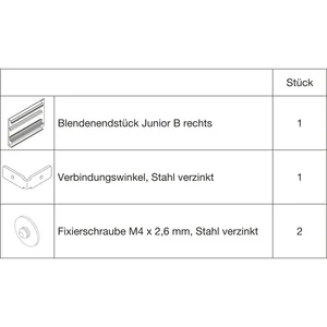 HAWA-Junior 100/B Abdeckkappen-Set Clipblende 53 mm rechts Silber (30146)
