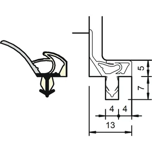 Innentürdichtung SP 8801, Kunststoff lichtgrau