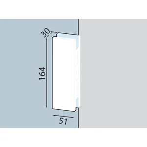 DORMA-Glas Gegenkasten GK 50 für Mittel und Eckschloss, silber eloxiert 03.224