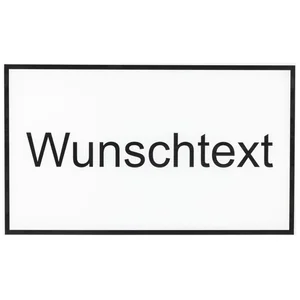 Leerschild inkl. zweizeiligem Text, Kunststoff weiß/schwarz