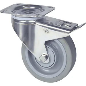 TENTE Lenkrolle Elastik grau Polyamidfelge 200 mm 300 kg Totalfeststeller