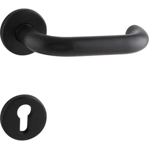 HOPPE Drückergarnitur PARIS auf Rosette PZ, 37 - 42 mm, Edelstahl schwarz matt