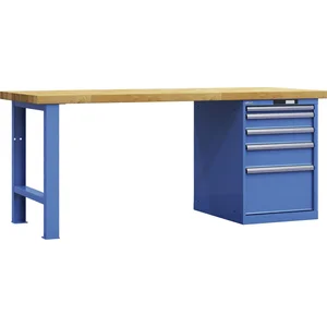 LISTA Werkbank 27x36E Buche 2000x800x850mm KEY Lock RAL5012 5 Laden 75kg