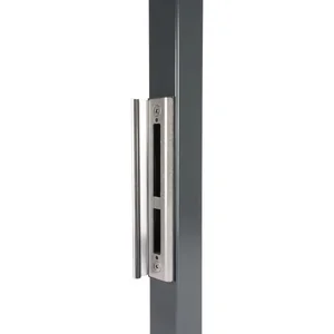 Schließblech mit Anschlag für Rohrrahmenschloss H-Metall, 270x56x10, Alu RAL9005