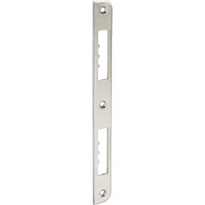 Schließblech R10 gerade einseitig abgerundet, 210x20x3 mm, Stahl vernickelt