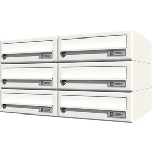 JU Hausbrieffachanlage 6-teilig, 600 x 330 x 380 mm, Stahl weiß RAL 9016