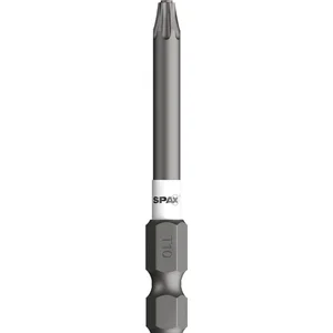 SPAX Bit-Einsatz T-Star 1/4"sechskant T10/50 mm Zapfenführung, Inhalt 5 Stück