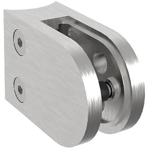 ECONOMY Glasklemmbeschlag Mod.25 f.Rundrohr 42,4mm,rund,Edelstahl geschliffenV4A
