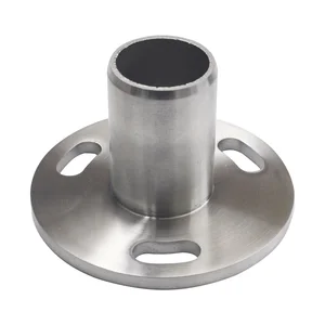 CROSO Einpressflansch für Rohr ø 42,4 x 2,0 mm, Platten ø 100 mm,Edelstahl V2A