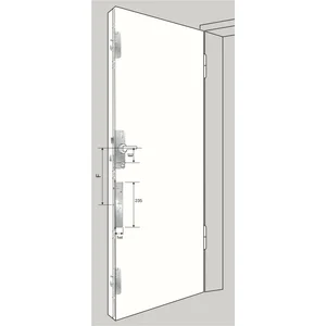 KFV MFV-Schloss AS 2600 Genius CA, DM 65, Stulp 2170 x 16 x 3 mm eckig,Edelstahl