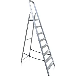 Alu Haushaltsleiter mit Plattform Stufen=8 Arbeitshöhe=3,8 m