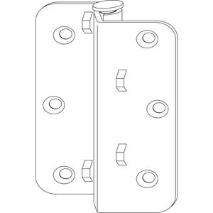 MACO RUSTICO Ladenmittelband gekröpft, Versatz 25 mm, für Faltläden, schwarz