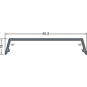 GUTMANN Abdeckprofil-Riegel P2016/13-80, L=6000 mm, Aluminium blank