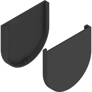 SOLIDO 100 Abdeckkappen-Set Glas Punktbefestigung rund schwarz
