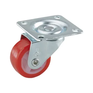 DÖRNER + HELMER Lenkrolle Polyurethan rot Kunststoff-Felge 30 mm 20 kg