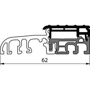 Balkontürschwelle EIFEL TB-62, 6000 mm, silber eloxiert/schwarz