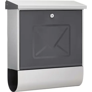 BURG Briefkasten LUCENTA 2700 - mit Zeitungsbox, Edelstahl rostfrei