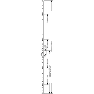 GU MFV-Schloss Secury R4 DIN, DM 80 mm,Stulp 2285 x 20 x 3 mm eckig,silberfärbig