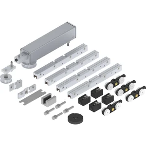 SOLIDO ECO Schiebetürantriebset 2-flg. für Glas ESG/VSG 8-10,76mm je 80kg silber