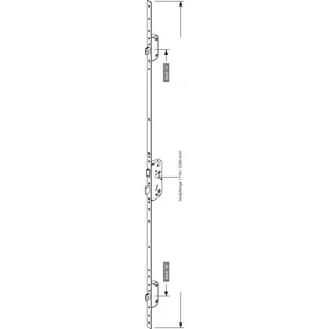 GU MFV-Schloss Secury Automatic DIN, DM 45,Stulp 1750 x 16 x 2,5mm eckig, silber