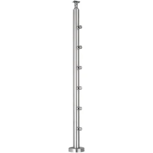 CROSO Fertigsteher für Bodenmontage, inkl. 6 Traversenhalter, Edelstahl V2A