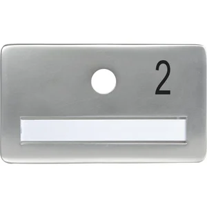 SOLIDO Namensschild ohne Spion, Bohrung ø 14, Alu silber eloxiert, Gravur Nr. 2