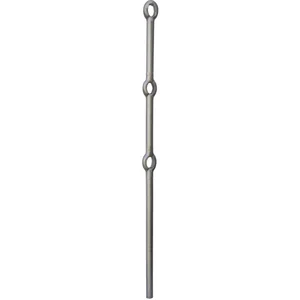 ARTEFERRO Gelochter Steher, ø 25 mm, rund mit 3 Löcher, 1200 mm, Schmiedeeisen
