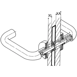 Drückerstift geteilt 72.3 R - VK 9 mm, 19, 1-29 x 39, 1-49 mm, Stahl verzinkt