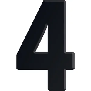 Ziffer selbstklebend, Type 4, Höhe 30 mm, Aluminium schwarz eloxiert