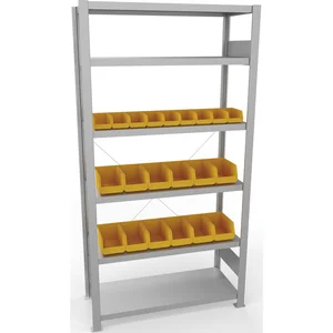 META Steck-Grundregal 2000 x 1000 x 400 mm 6 Fachböden 150 kg mit 21 Lagerkästen