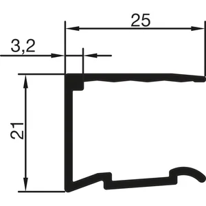 THYSSENKRUPP Syprotech Abschlussprofil U 16 mm light, L=6350 mm, Alu blank